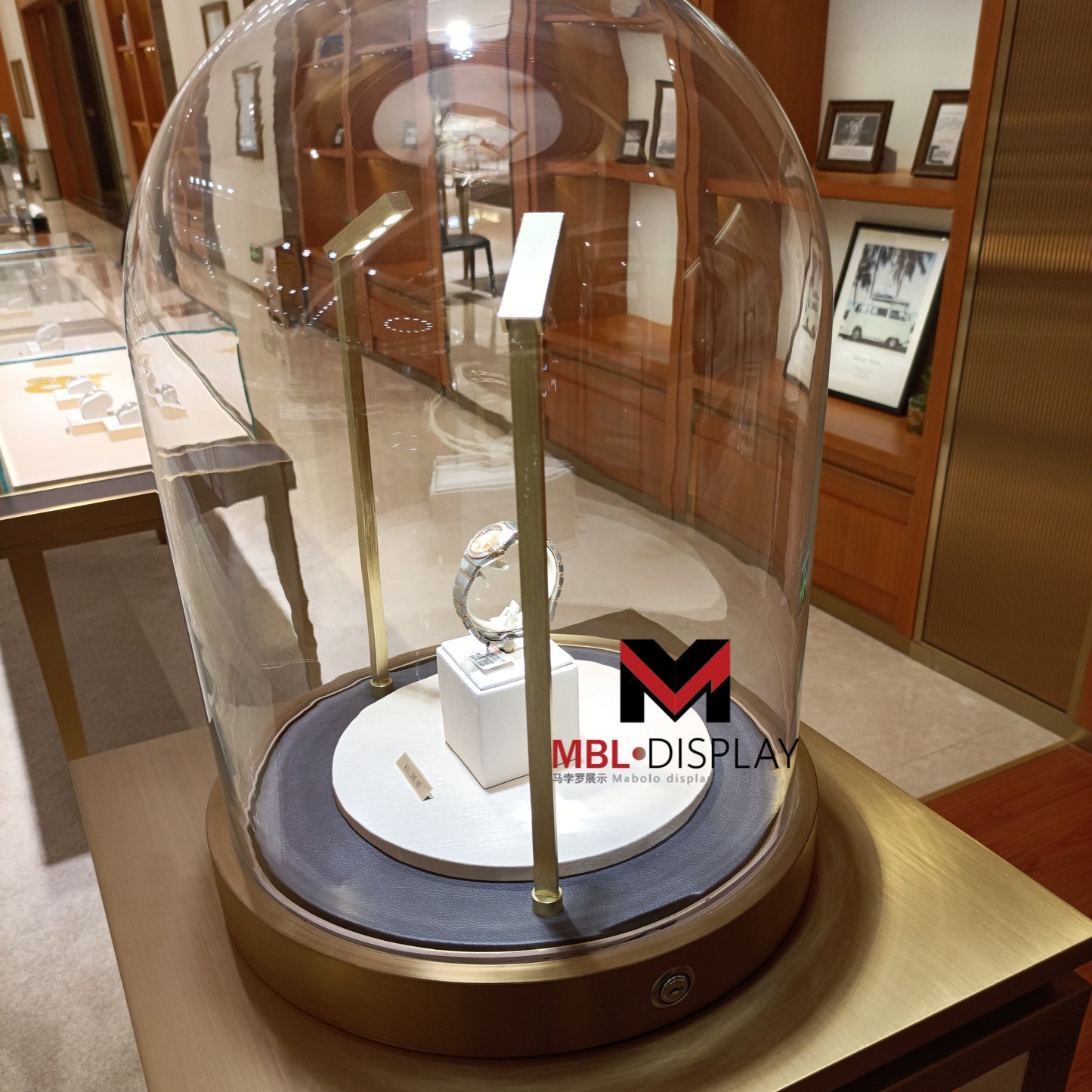 Counter new commercial body Fortune jewelry products store sales D corner wall glass display cases